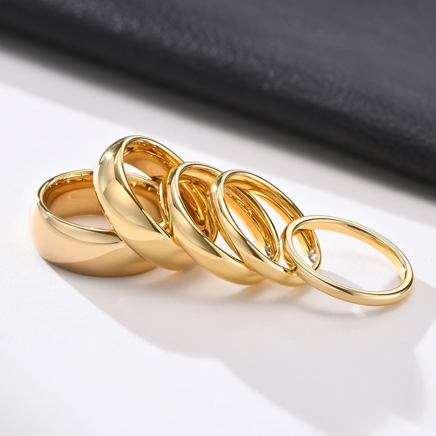 Glossy Plain Circle Tungsten Steel Couple Rings For Men And Women - Badi Jewellery store