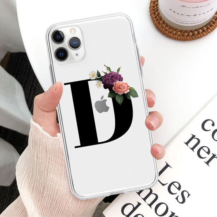 Flower alphabet mobile phone case