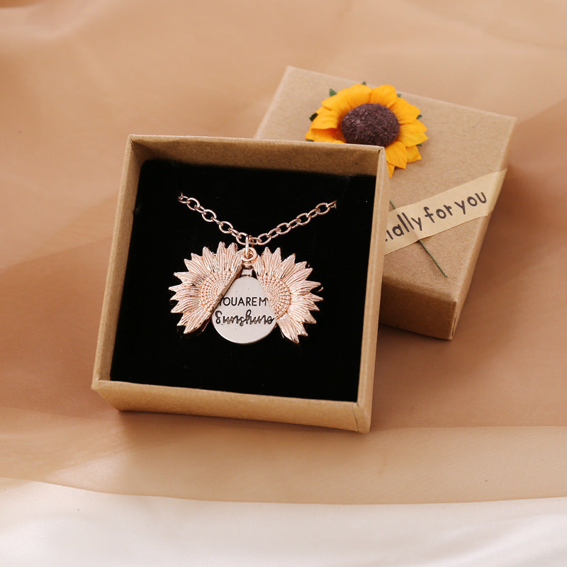 You Are My Sunshine Sunflower Necklace Women Men - Badi Jewellery store