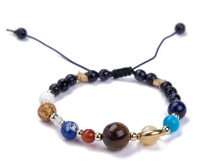 Universe Galaxy Eight Planets Solar System Guardian Star Natural Stone Beads Bracelet - Badi Jewellery store