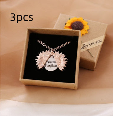 You Are My Sunshine Sunflower Necklace Women Men - Badi Jewellery store