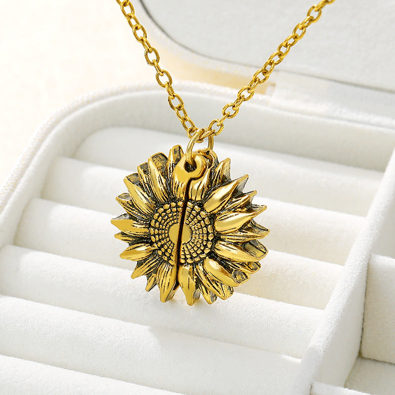 You Are My Sunshine Sunflower Necklace Women Men - Badi Jewellery store