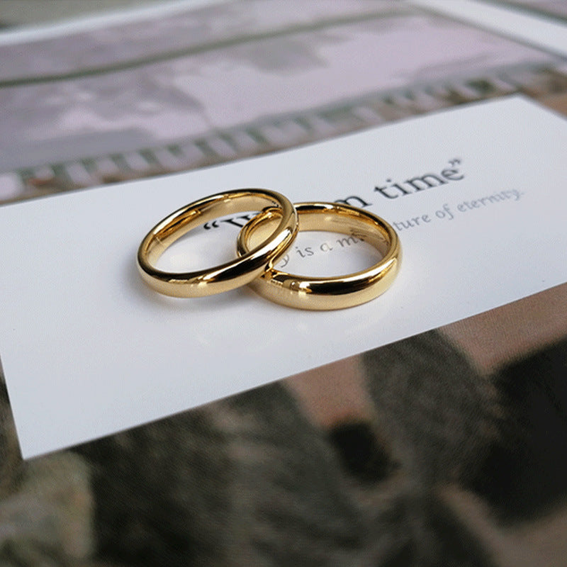 Glossy Plain Circle Tungsten Steel Couple Rings For Men And Women - Badi Jewellery store