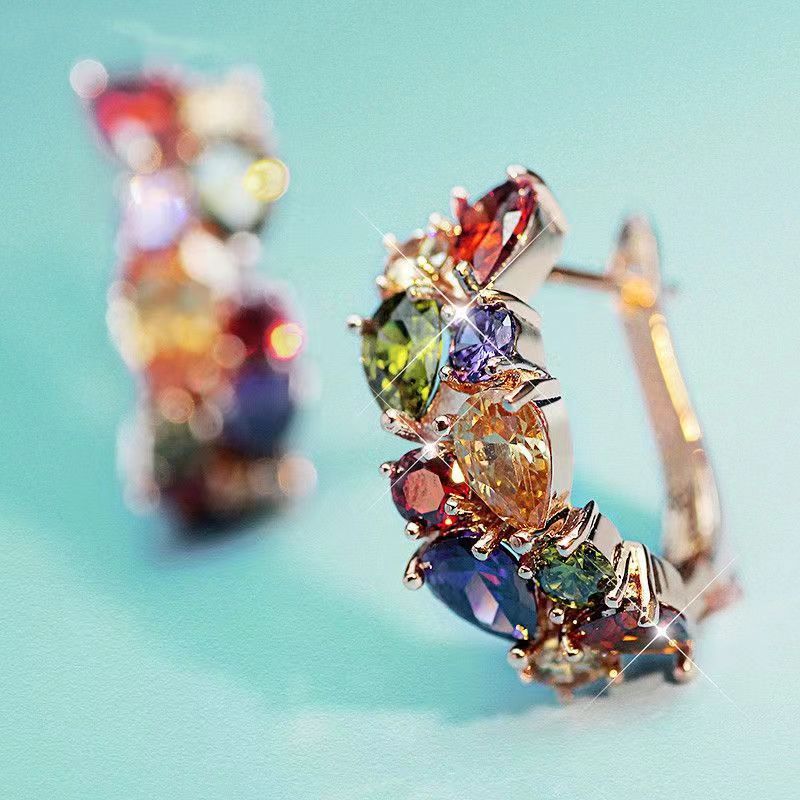 Diamond Crystal Zircon Ear Clip Affordable Luxury Earrings Women - Badi Jewellery store