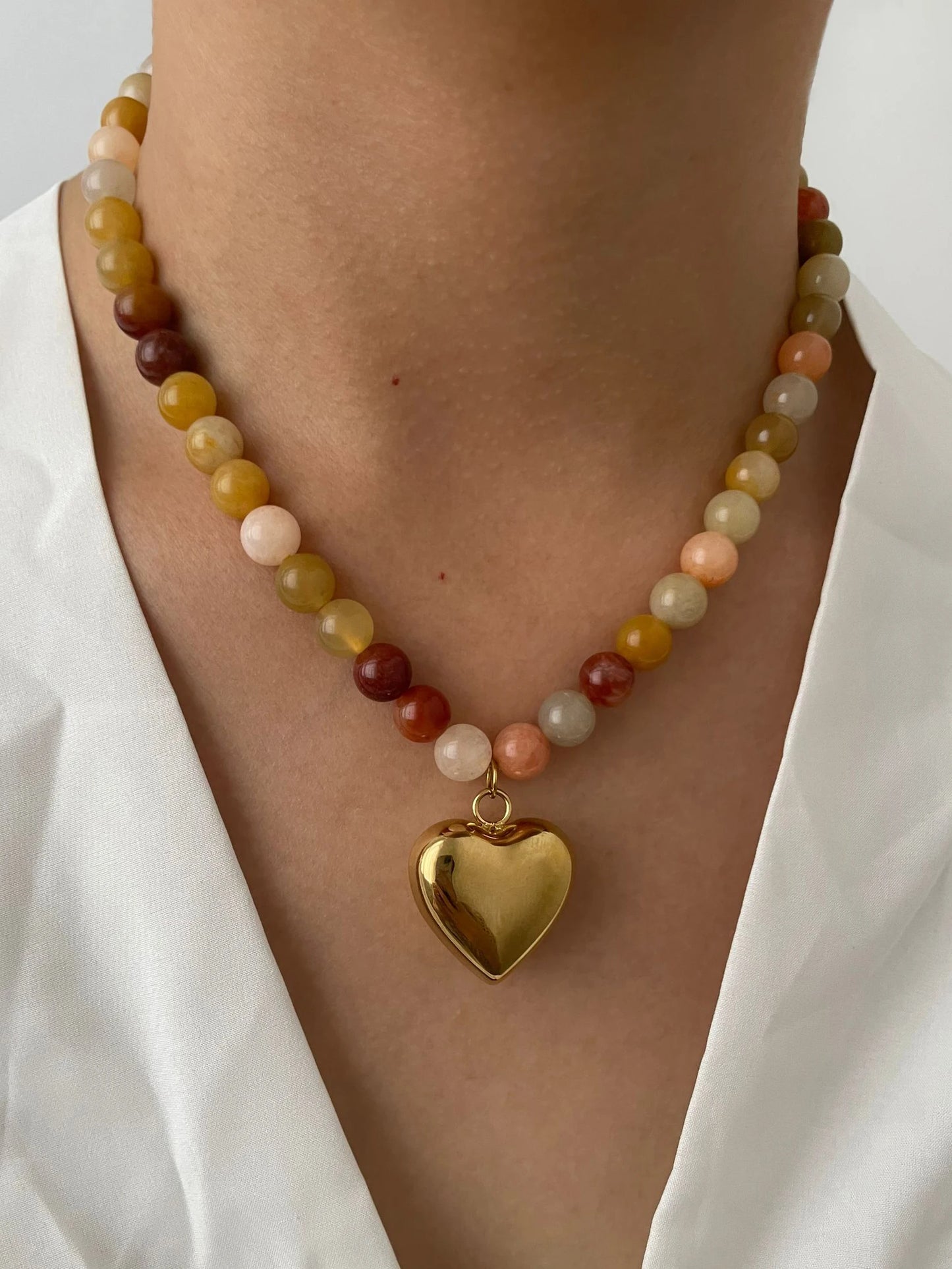 Natural Stone Beaded Pendant Necklace for Women - Badi Jewellery store