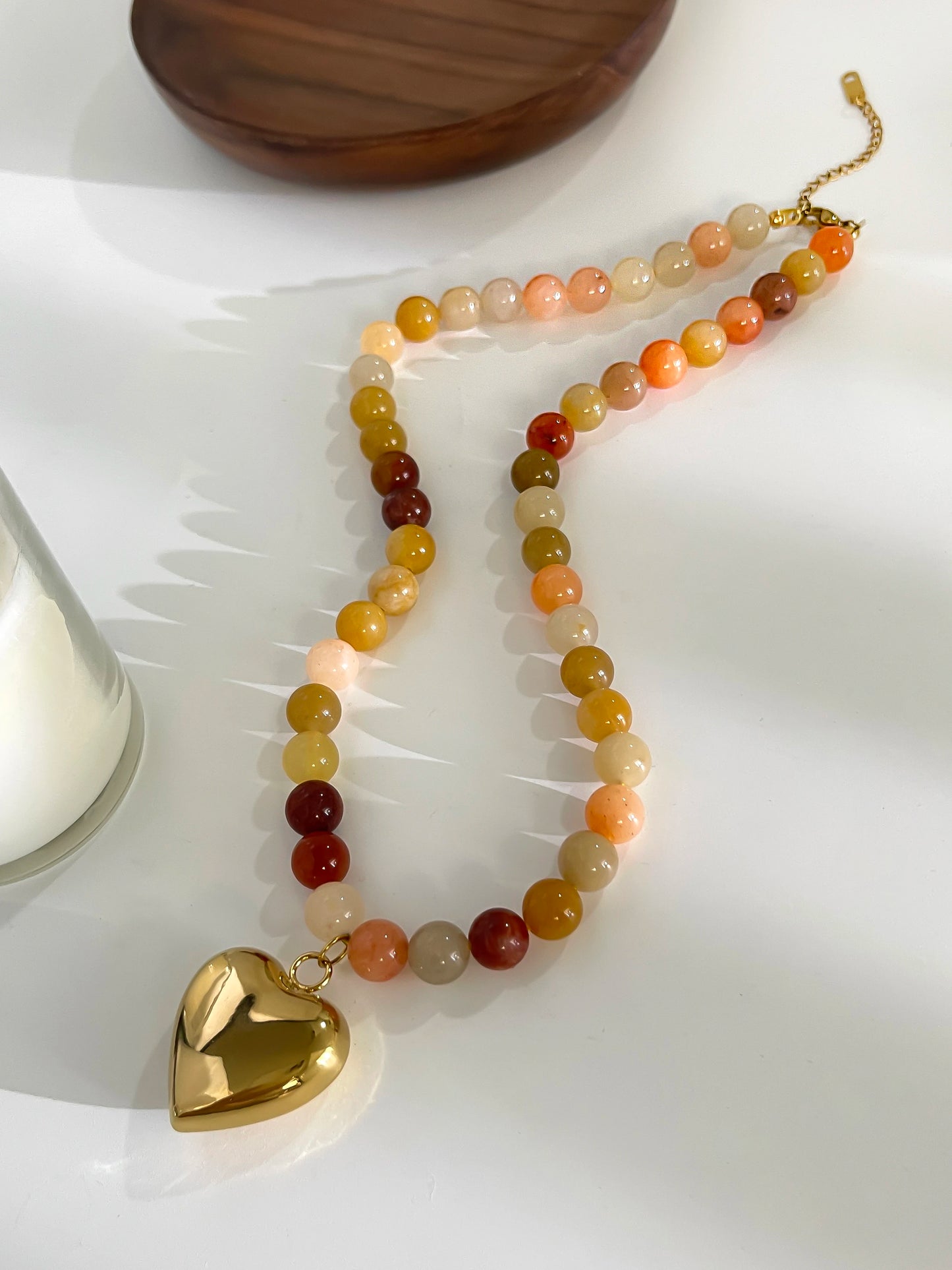 Natural Stone Beaded Pendant Necklace for Women - Badi Jewellery store