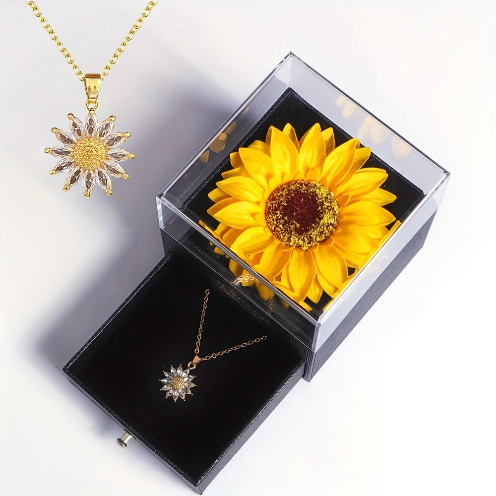 Elegant Sunflower Necklace Gift Set - Celebrate Love, Loyalty - Badi Jewellery store