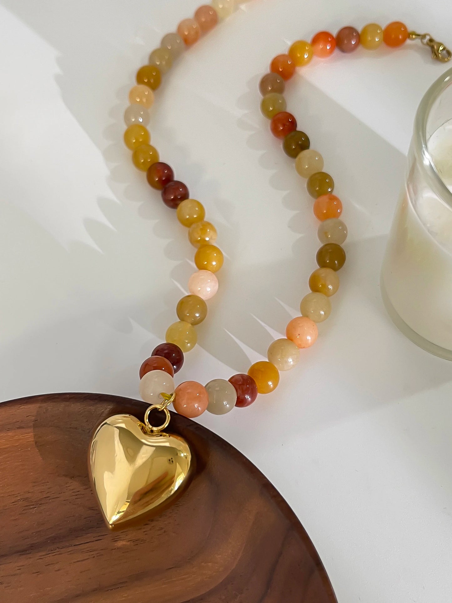 Natural Stone Beaded Pendant Necklace for Women - Badi Jewellery store