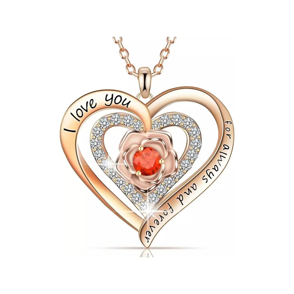 Pendant Necklaces Rose Flower Gift Box For Girlfriend / Women - Badi Jewellery store