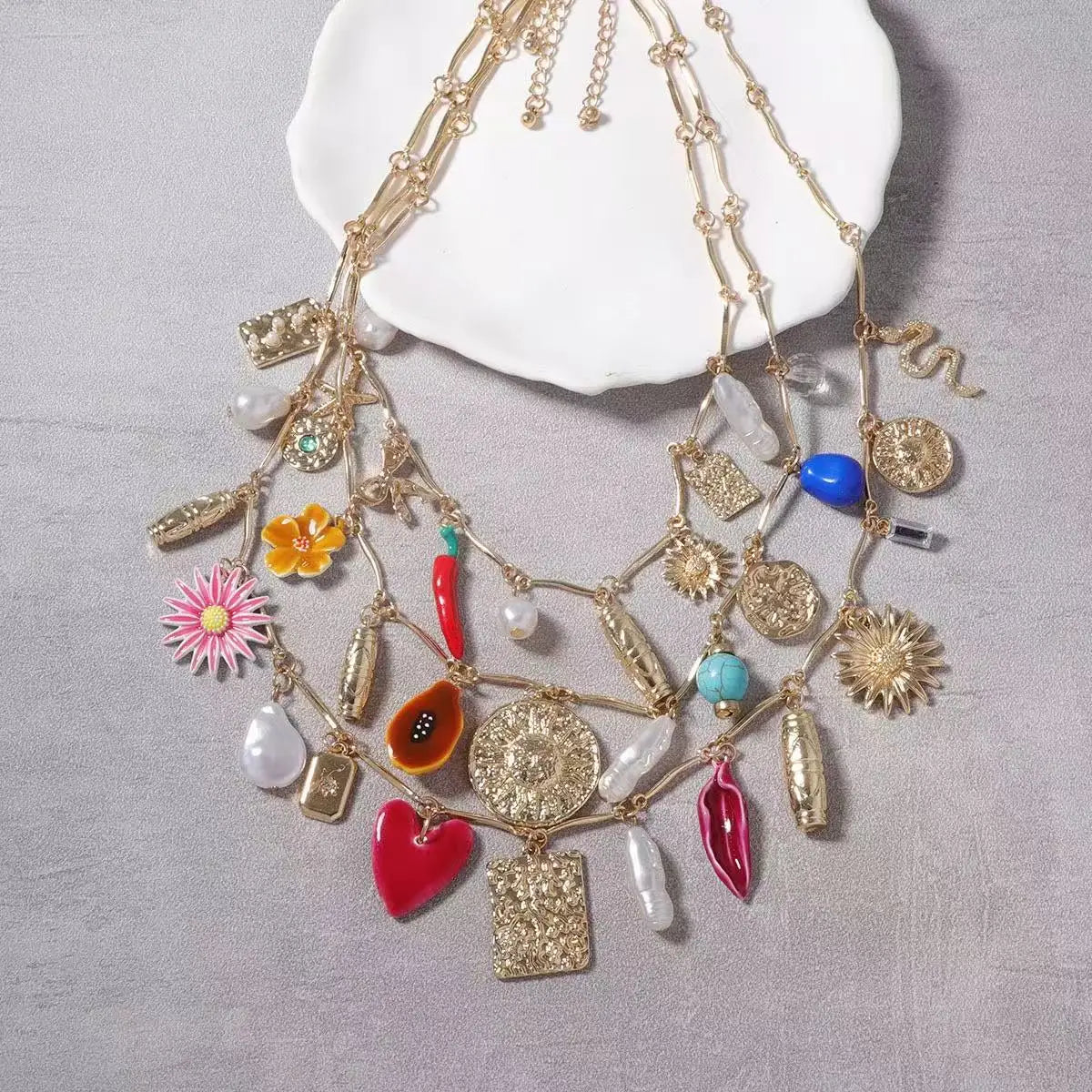 Flower Pendant Necklace - Badi Jewellery store