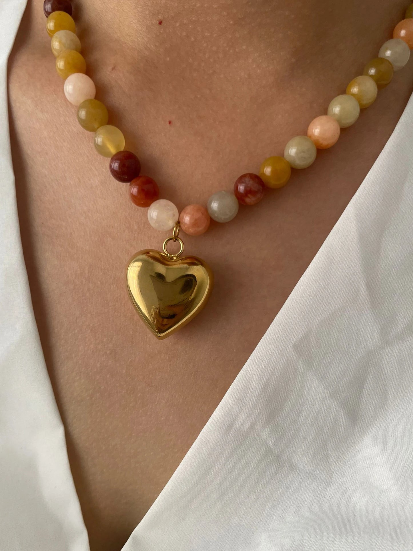 Natural Stone Beaded Pendant Necklace for Women - Badi Jewellery store