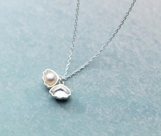 Personalized Simple S925 Silver Shell Necklace For Women - Badi Jewellery store