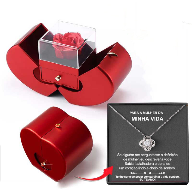 Fashion Jewelry Box Red Apple Gift Necklace - Badi Jewellery store