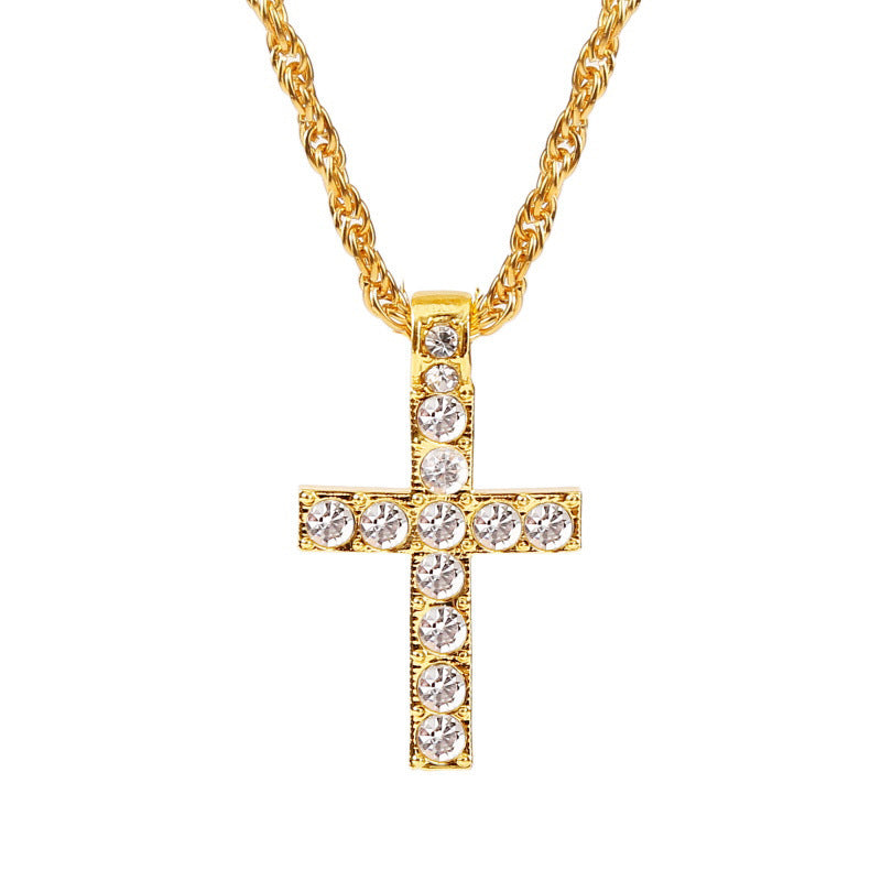 Cross Pendant Necklaces For Women Men Punk Hiphop Rope Chain On Neck Rapper Jewelry - Badi Jewellery store