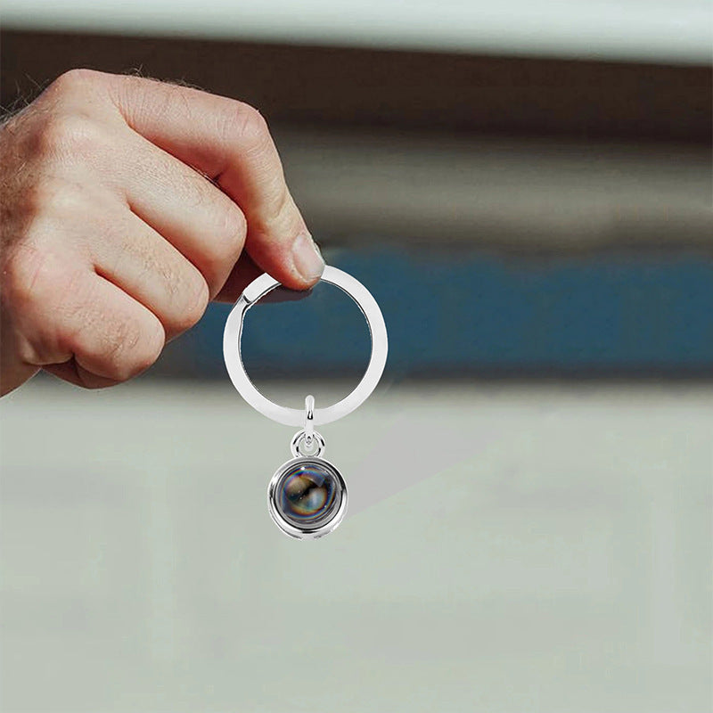 Circular Projection 100 Languages Keychain - Badi Jewellery store