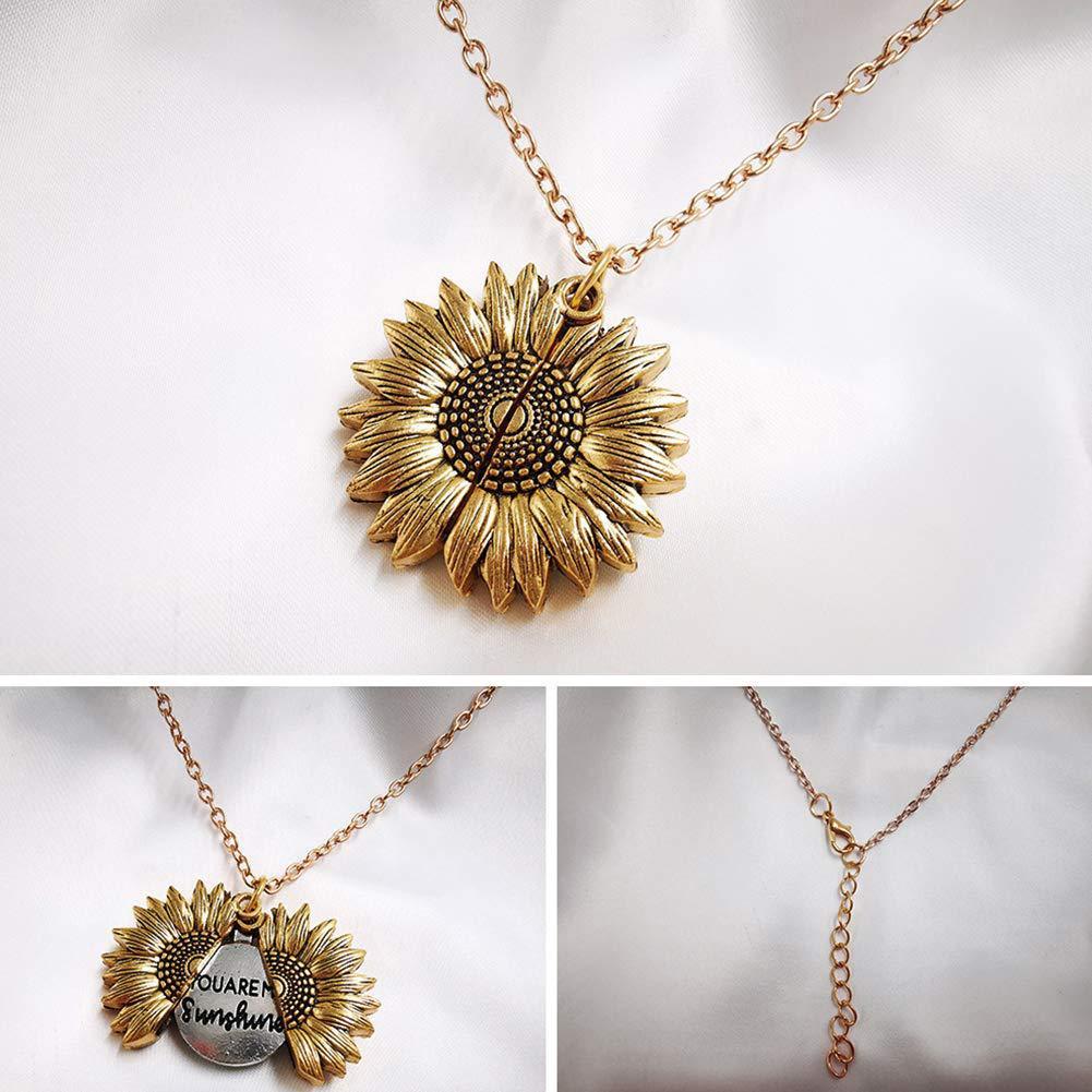 You Are My Sunshine Sunflower Necklace Women Men - Badi Jewellery store