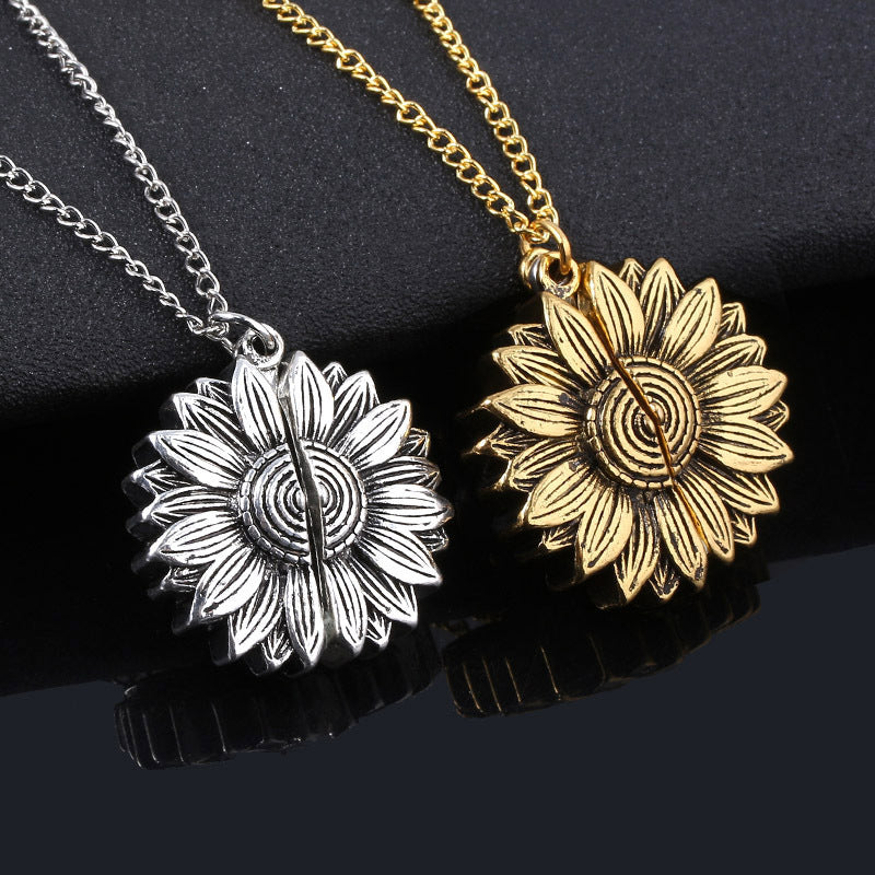 You Are My Sunshine Sunflower Necklace Women Men - Badi Jewellery store