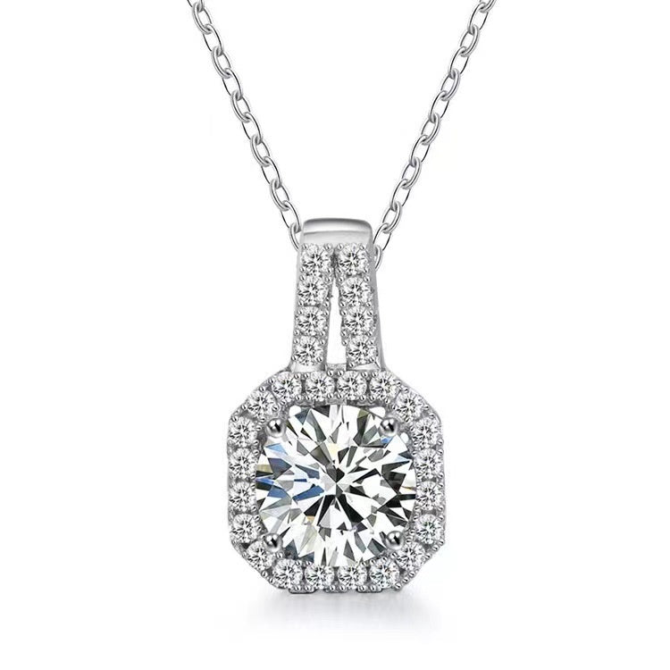Moissanite S925 Sterling Silver Necklace For Women All-match Niche High Sense - Badi Jewellery store
