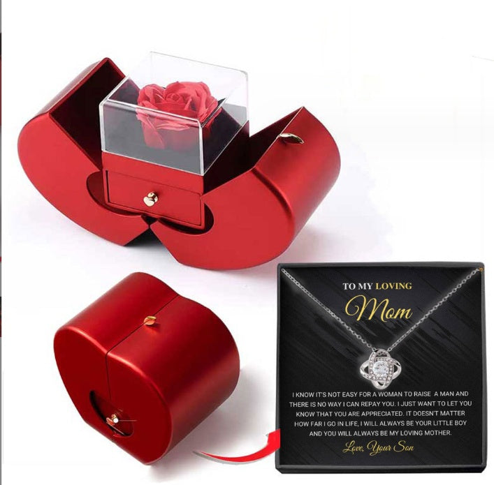 Fashion Jewelry Box Red Apple Gift Necklace - Badi Jewellery store