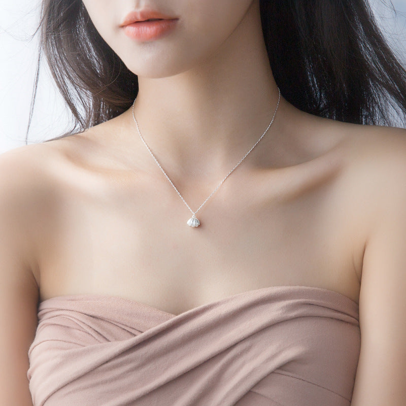 Personalized Simple S925 Silver Shell Necklace For Women - Badi Jewellery store