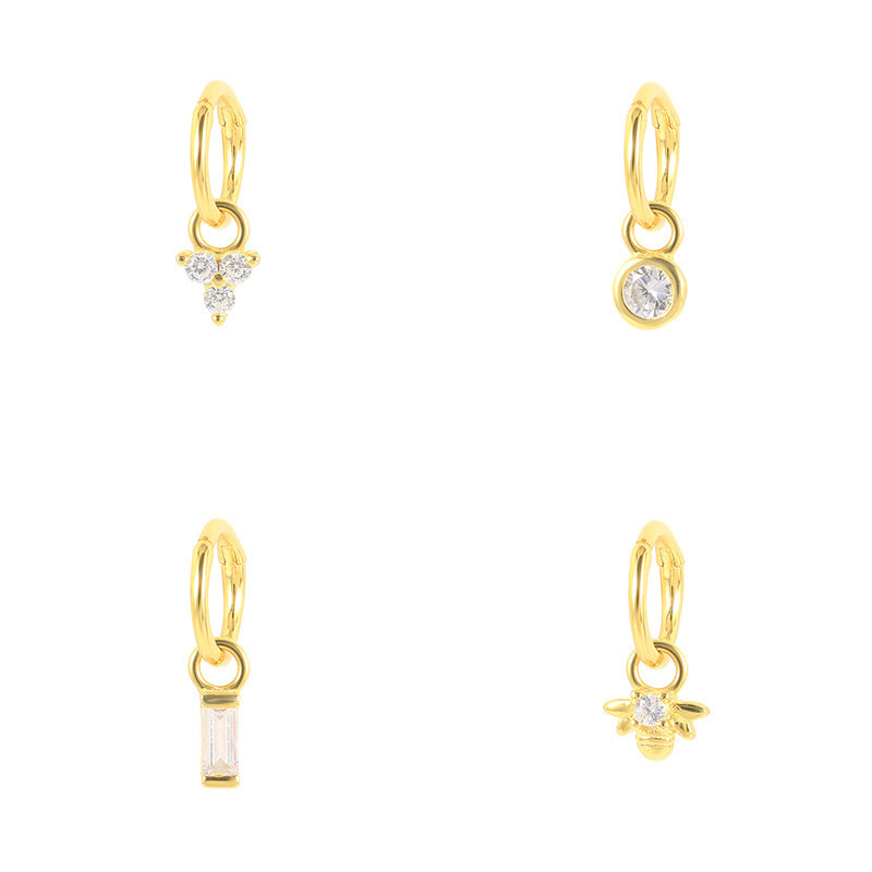 Bee Geometric Diamond Ear Cuff
