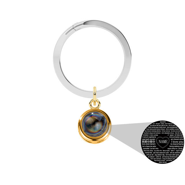 Circular Projection 100 Languages Keychain - Badi Jewellery store