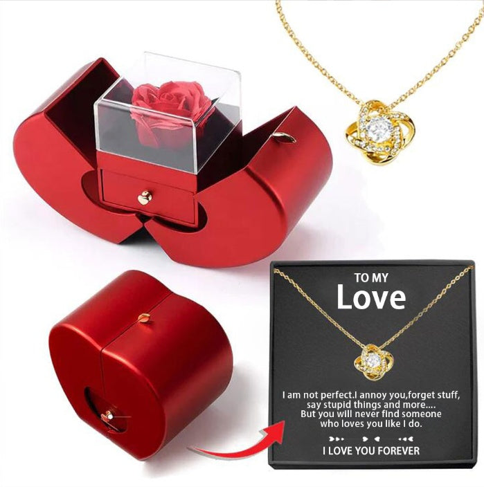 Fashion Jewelry Box Red Apple Gift Necklace - Badi Jewellery store