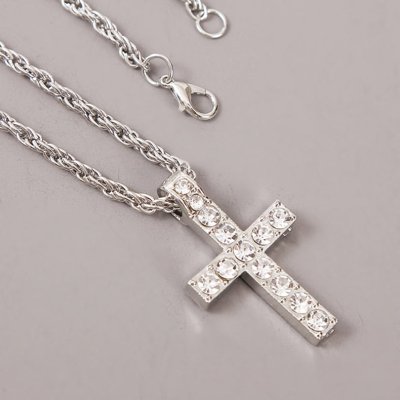 Cross Pendant Necklaces For Women Men Punk Hiphop Rope Chain On Neck Rapper Jewelry - Badi Jewellery store