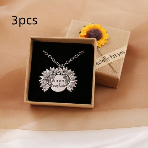 You Are My Sunshine Sunflower Necklace Women Men - Badi Jewellery store