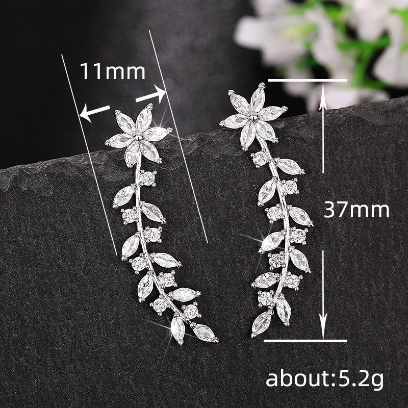 European And American Style Internet Celebrity Earring With Same Kind Full Diamond Flower Earrings For Women - Badi Jewellery store