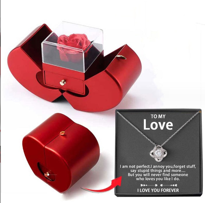 Fashion Jewelry Box Red Apple Gift Necklace - Badi Jewellery store