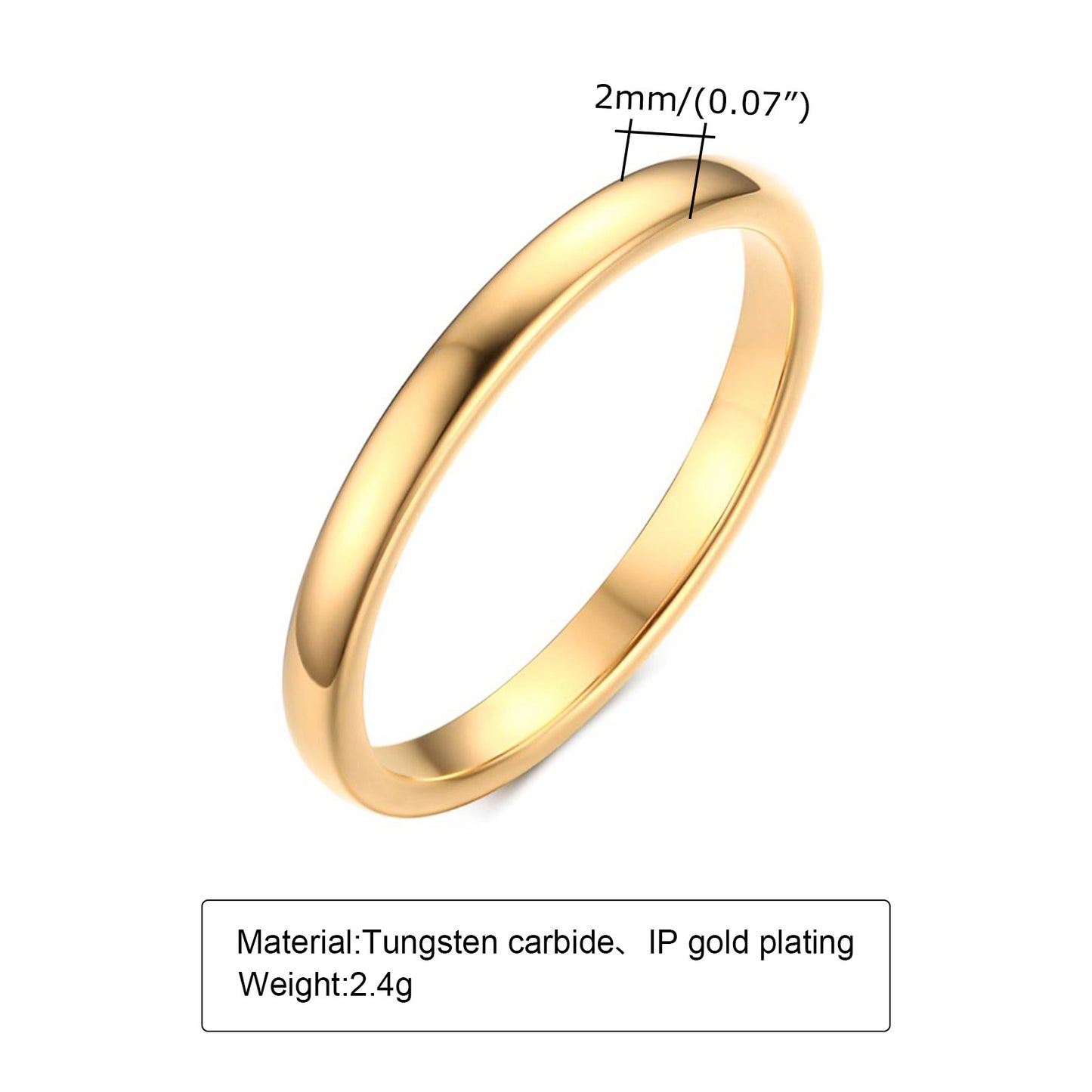 Glossy Plain Circle Tungsten Steel Couple Rings For Men And Women - Badi Jewellery store