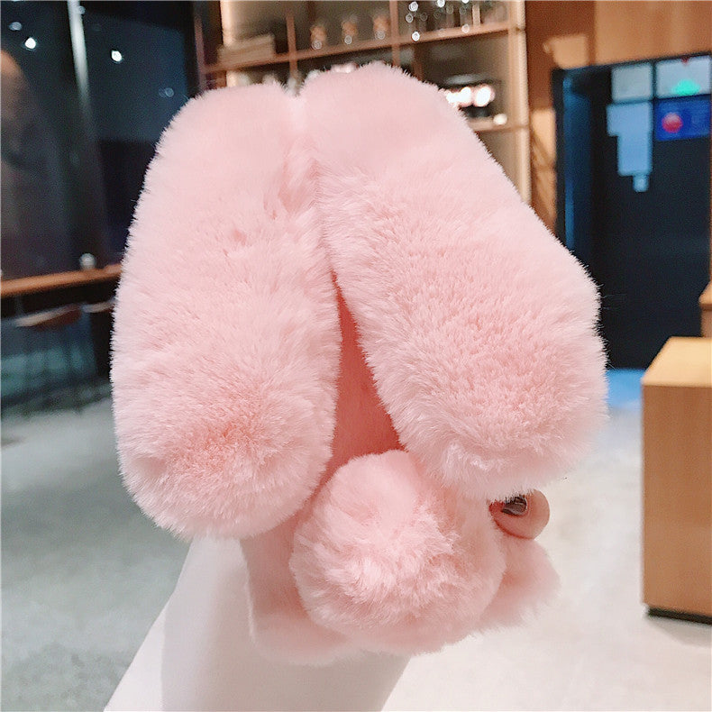 Simple Winter Warm Rabbit Plush Phone Case