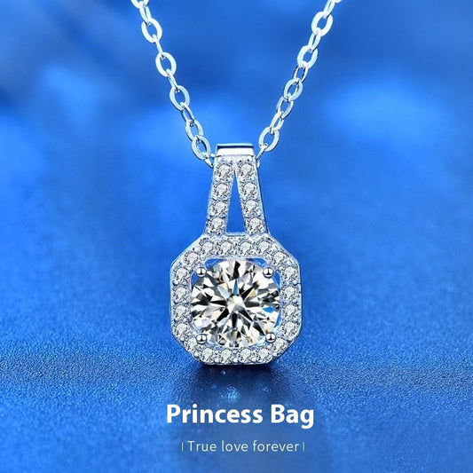Moissanite S925 Sterling Silver Necklace For Women All-match Niche High Sense - Badi Jewellery store