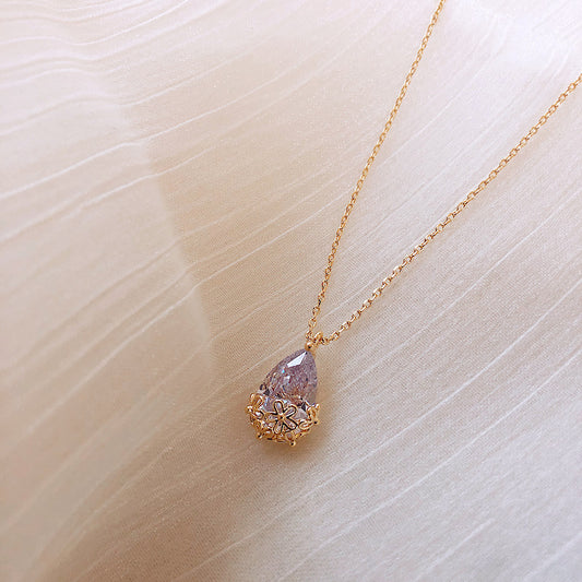 Crystal Water Drop Pendant Necklace Women - Badi Jewellery store