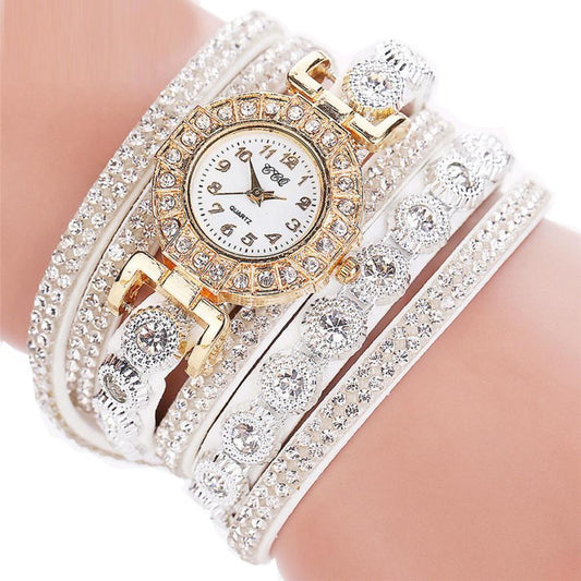 Leather Rhinestone Watch Bracelet Watches