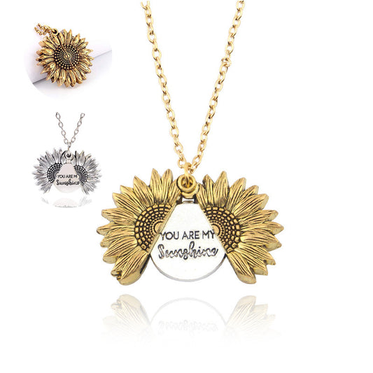 You Are My Sunshine Sunflower Necklace Women Men - Badi Jewellery store
