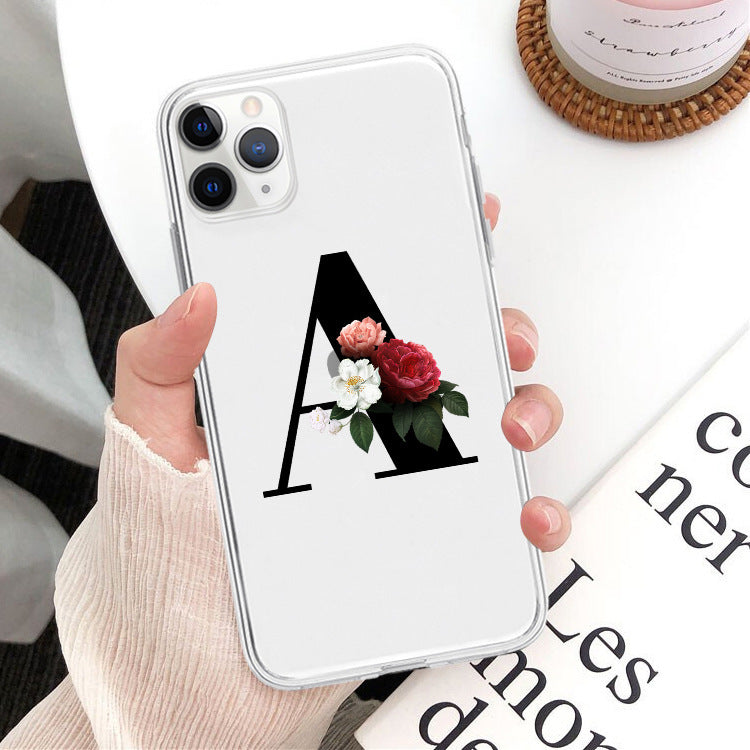 Flower alphabet mobile phone case