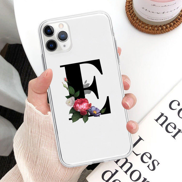 Flower alphabet mobile phone case