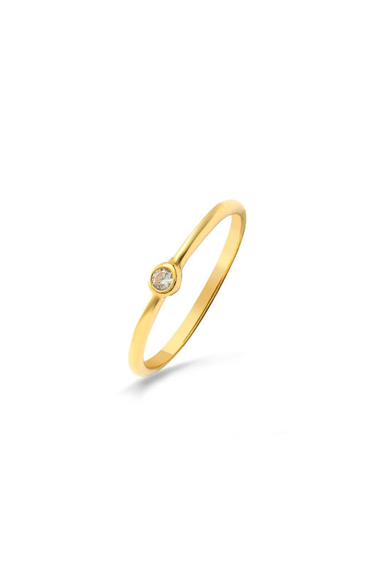 Custom Birthstone Minimalist Ring in Silver