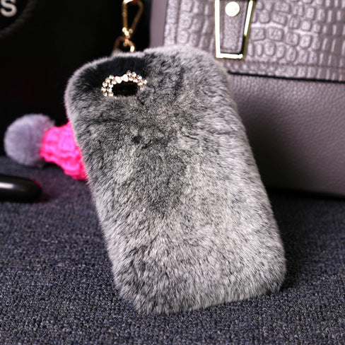 Compatible with Apple, New iphone7 plus mobile phone shellx Rex fur plush luxury fur protective sleeve fashionista