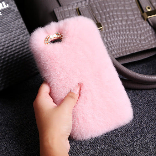 Compatible with Apple, New iphone7 plus mobile phone shellx Rex fur plush luxury fur protective sleeve fashionista