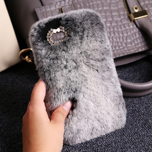 Compatible with Apple, New iphone7 plus mobile phone shellx Rex fur plush luxury fur protective sleeve fashionista