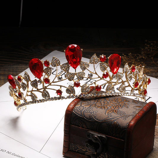Golden Leaves Big Crown Wedding Dress Accessories - Badi Jewellery store