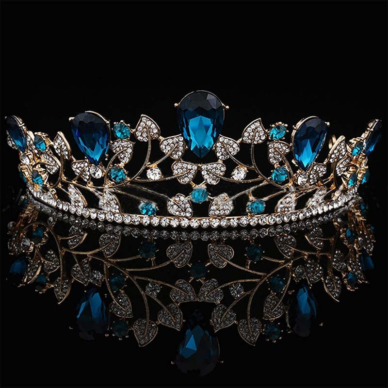 Golden Leaves Big Crown Wedding Dress Accessories - Badi Jewellery store