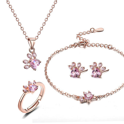 New Cat Bear Dog Paw Ring for Women Jewelry Sets - Badi Jewellery store