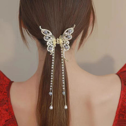 Women's Fashion Temperament Bow Tassel Grab Clip - Badi Jewellery store