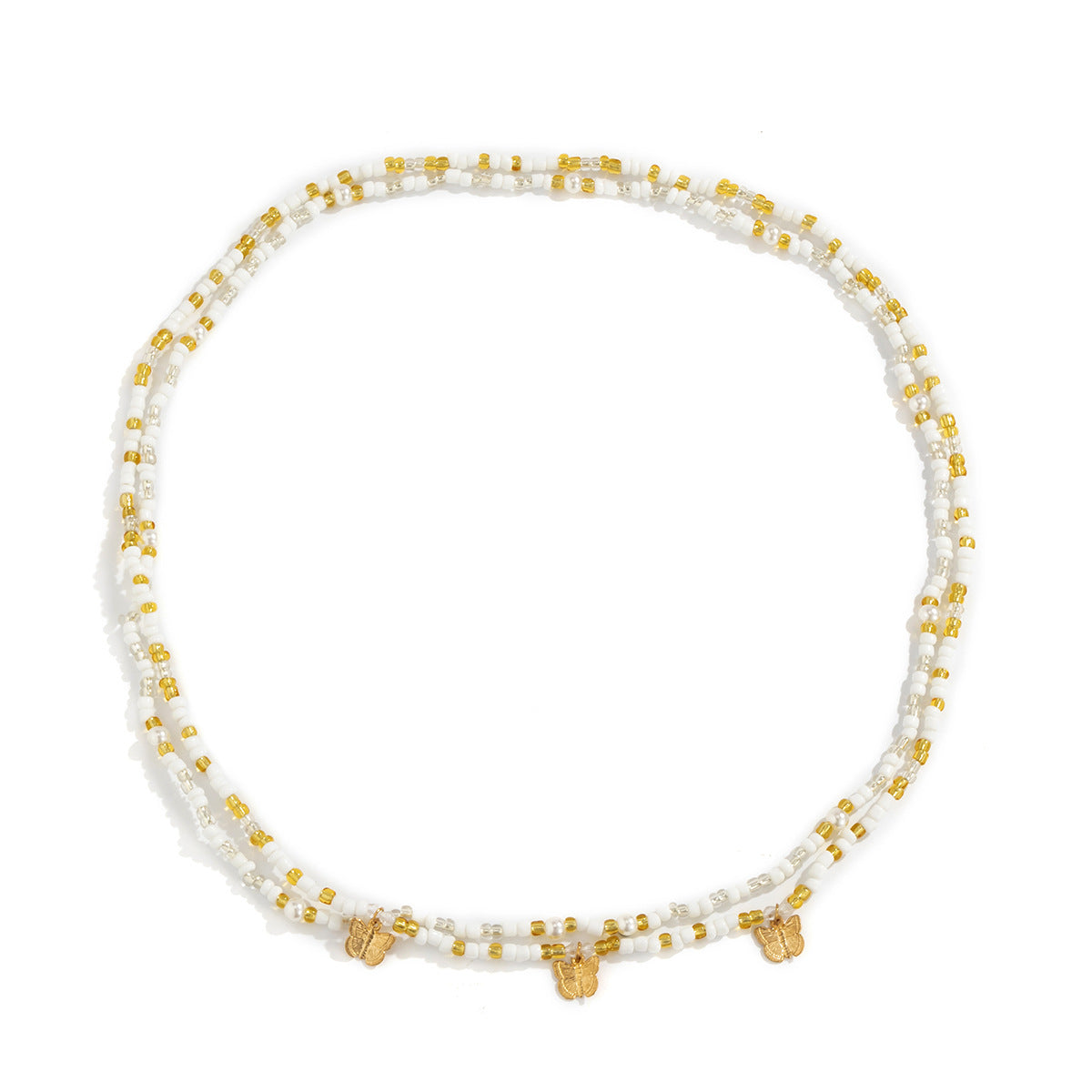 Beach Style Colored Rice Beads Small Butterfly Waist Chain - Badi Jewellery store
