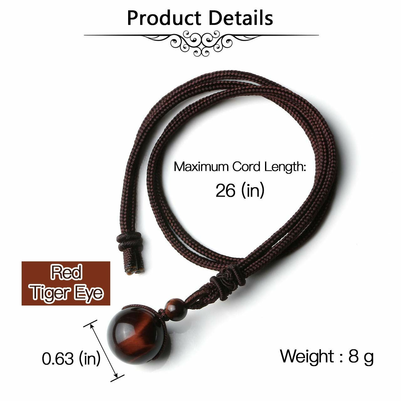 Fashion 16mm Natural Obsidian Pendant Amethyst Necklace For Men And Women - Badi Jewellery store