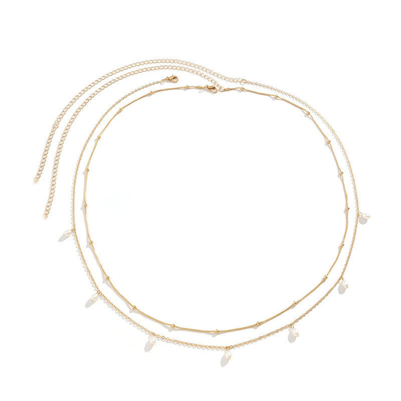 Women's Fashion Round Beads Chain Double-layer Waist Chain - Badi Jewellery store